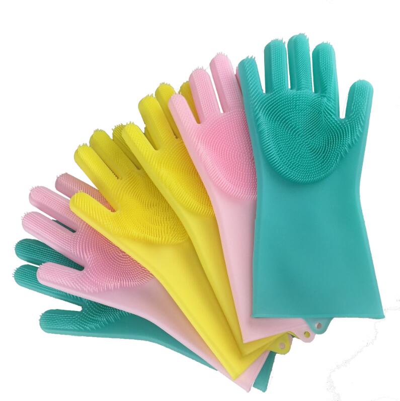 Magic Silicone Scrubber Cleaning Gloves